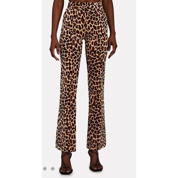 FRAME Mini Boot Cheetah-Print Velvet Pants NWT Size 4 - Picture 2 of 13